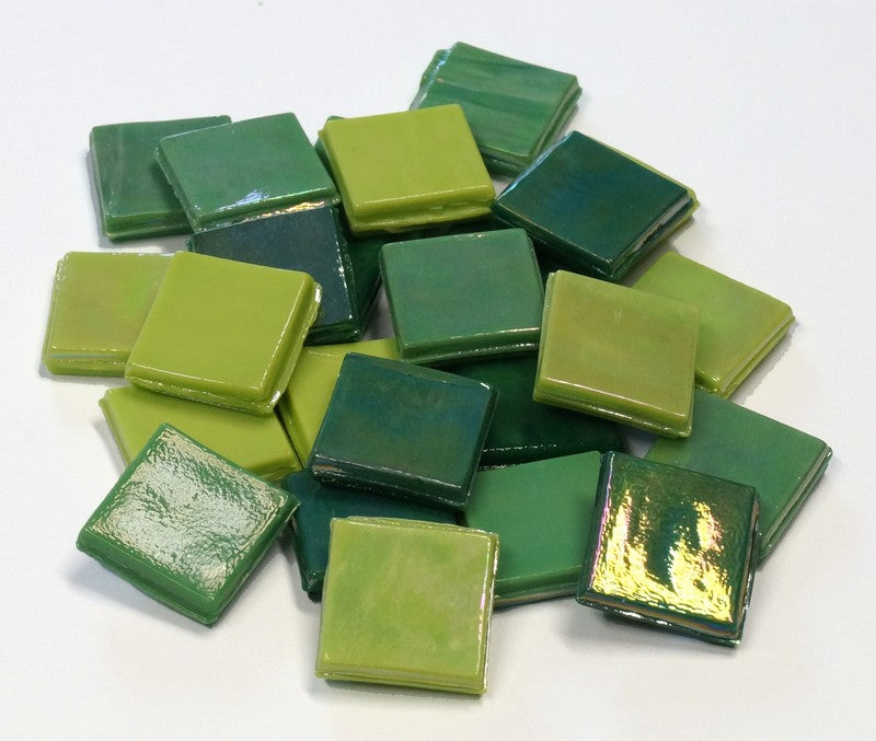 Mosaikstein Ice Glass Opaque Grün Mix 200gr