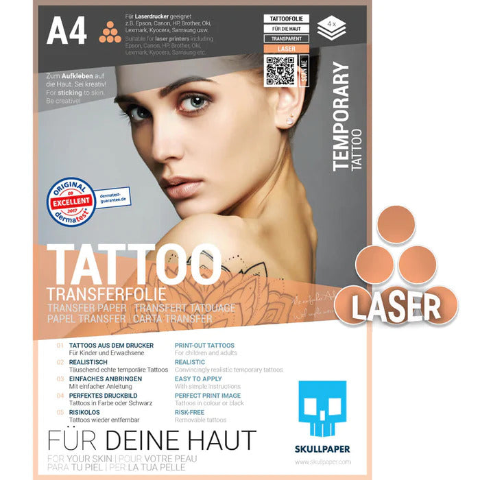 Skullpaper Tattoo Folie Laser A4 4 Vel