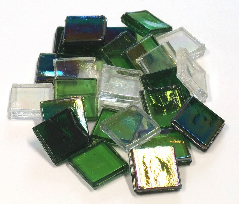 Mosaikstein Ice Glass Transparant Groen Mix 200gr