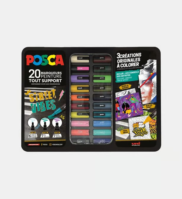 Uni Posca Paint Marker Case Street Vibes 20 pcs