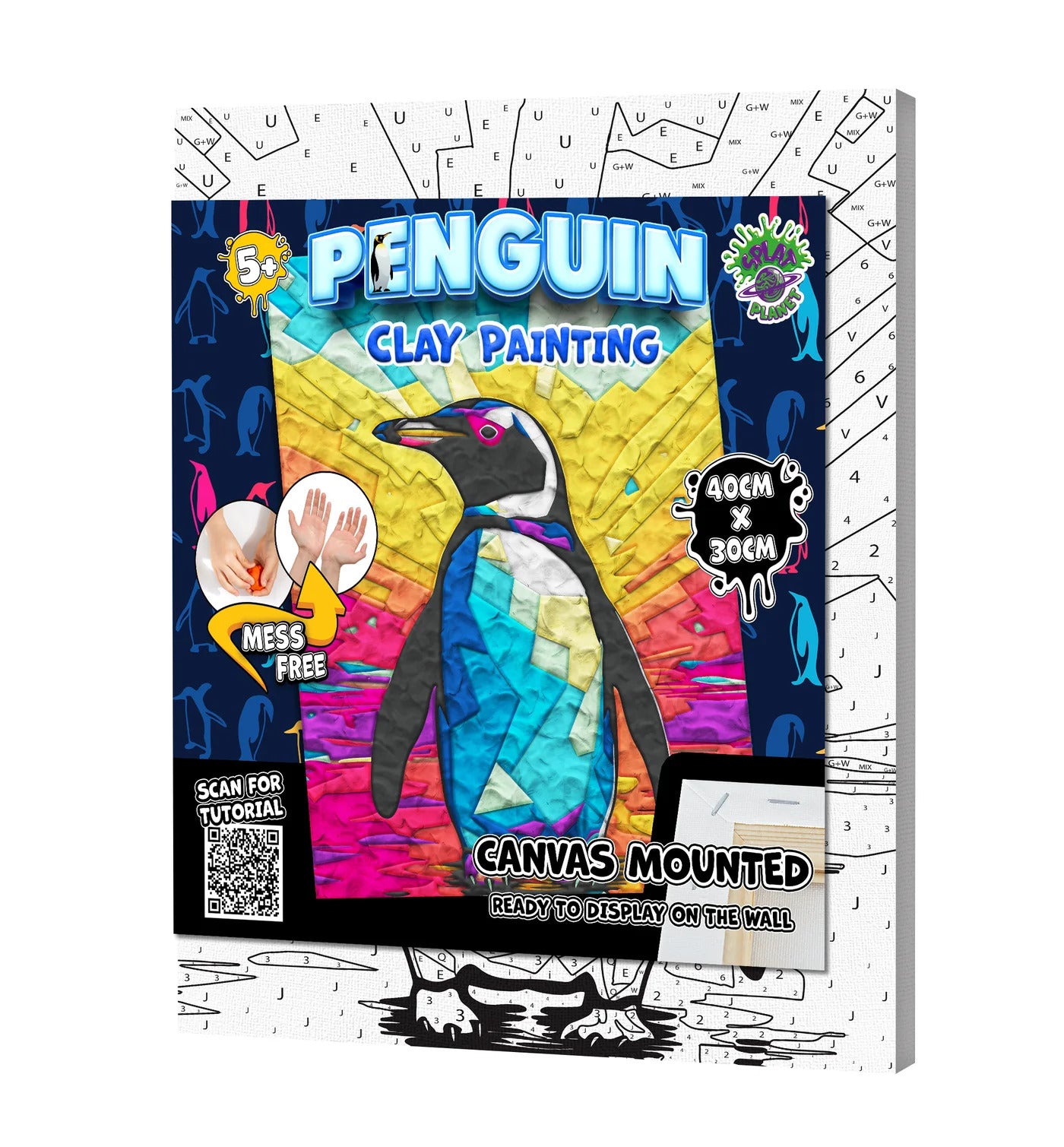 Splat Planet Clay Painting Pinguin 30 x 30 cm 350 gr