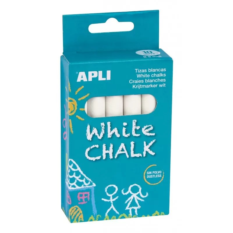 Apli Chalkboard Chalk Set - White - 10 piece