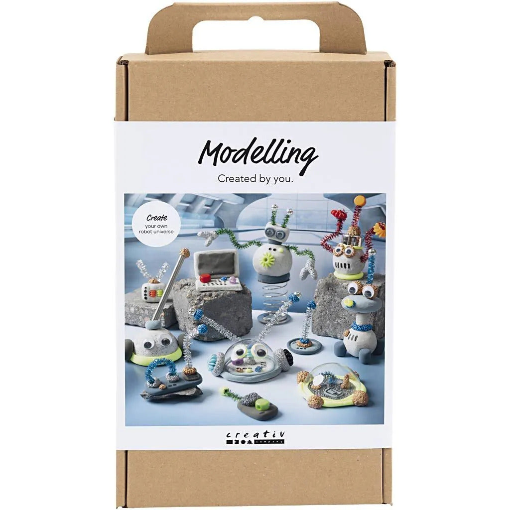 CC Hobby Set Clay Robot Blue, Red, Grey, and Silver-Plated