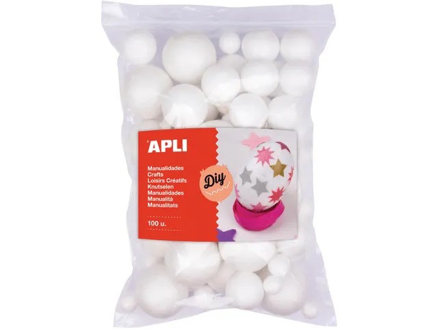 Apli Piepschuim Ballen Diverse Maten, 100 stuk