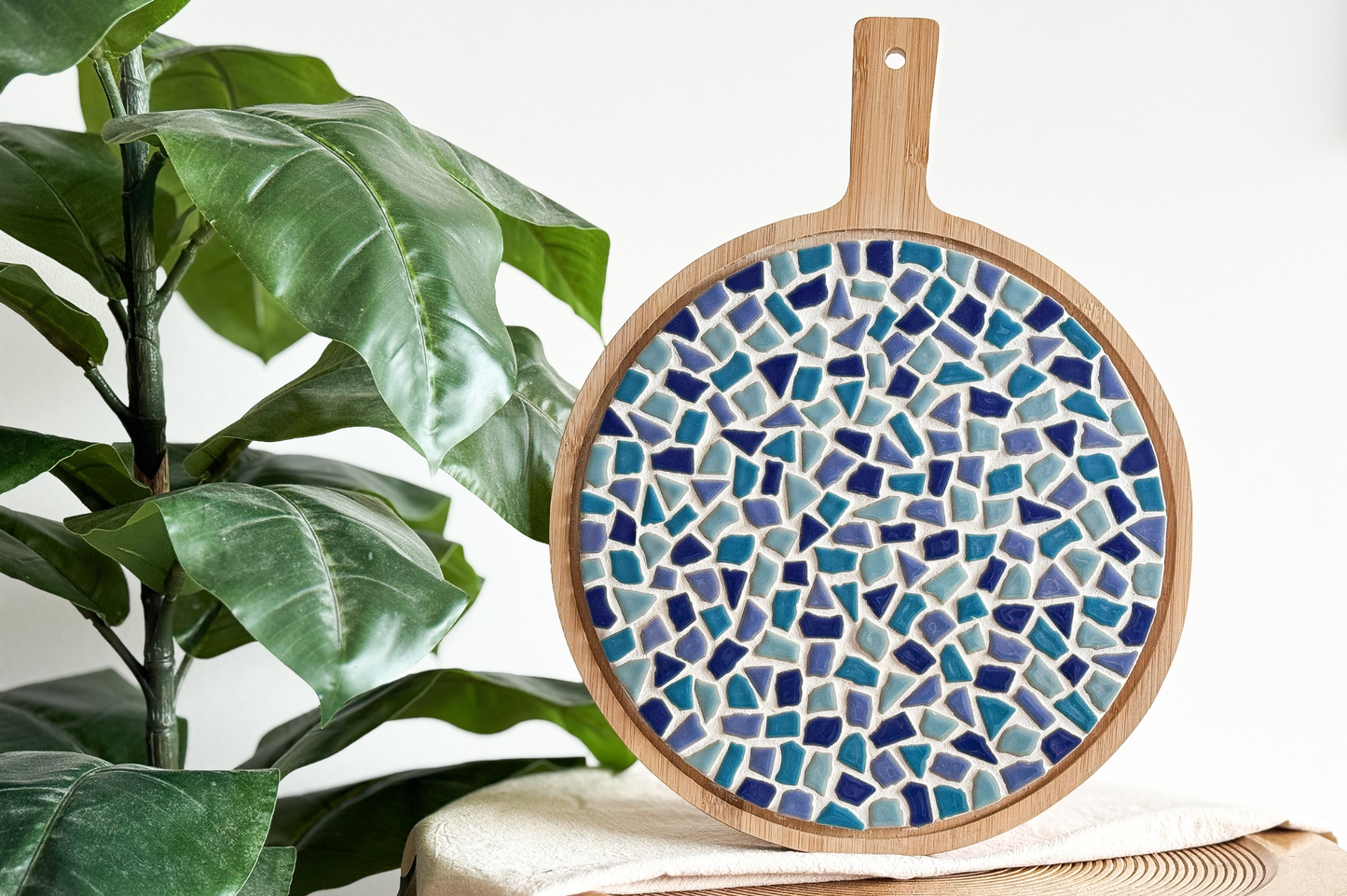 LC DIY Rundes Servierbrett - Blau