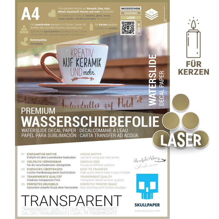 Skullpaper Transferfolie Laser A4 8 Blatt Transparent