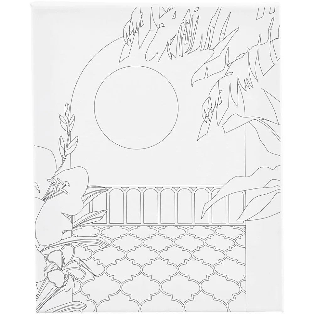 CC Painted Canvas with Sunny Balcony Print 24x30 cm