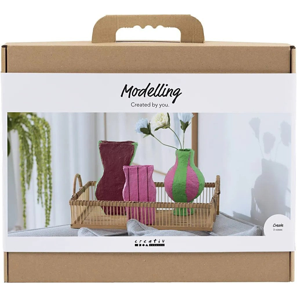 CC Maxi Craft Set Modelling Vases from Paper Mâché Various Colours