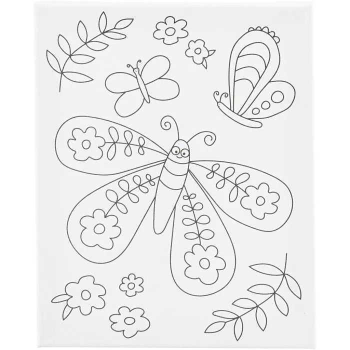 CC Painted canvas with print Large Butterfly 24x30 cm