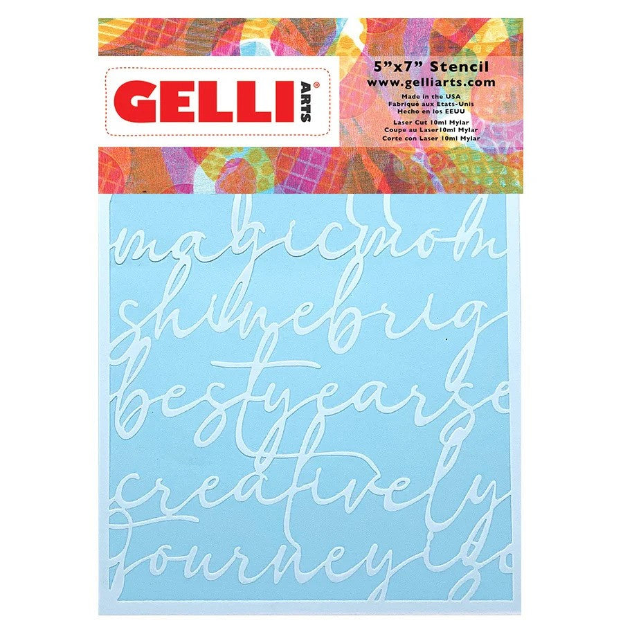 Gelli Arts - Schrift Schablone 12,7x17,8cm