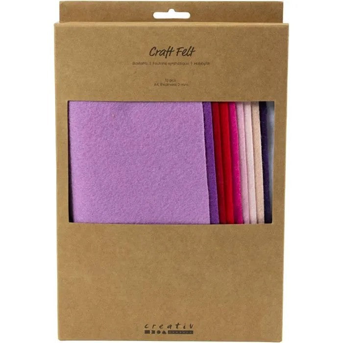 CC Hobbyfilz A4 Lila und Rosa Harmonie 10 Stück