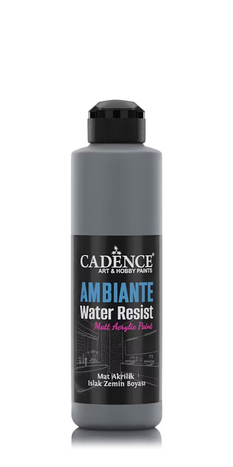 Cadence Ambiante Waterbestendige Matt Acrylverf 250 ml Grafitti Gray + 10 gr Catalyst