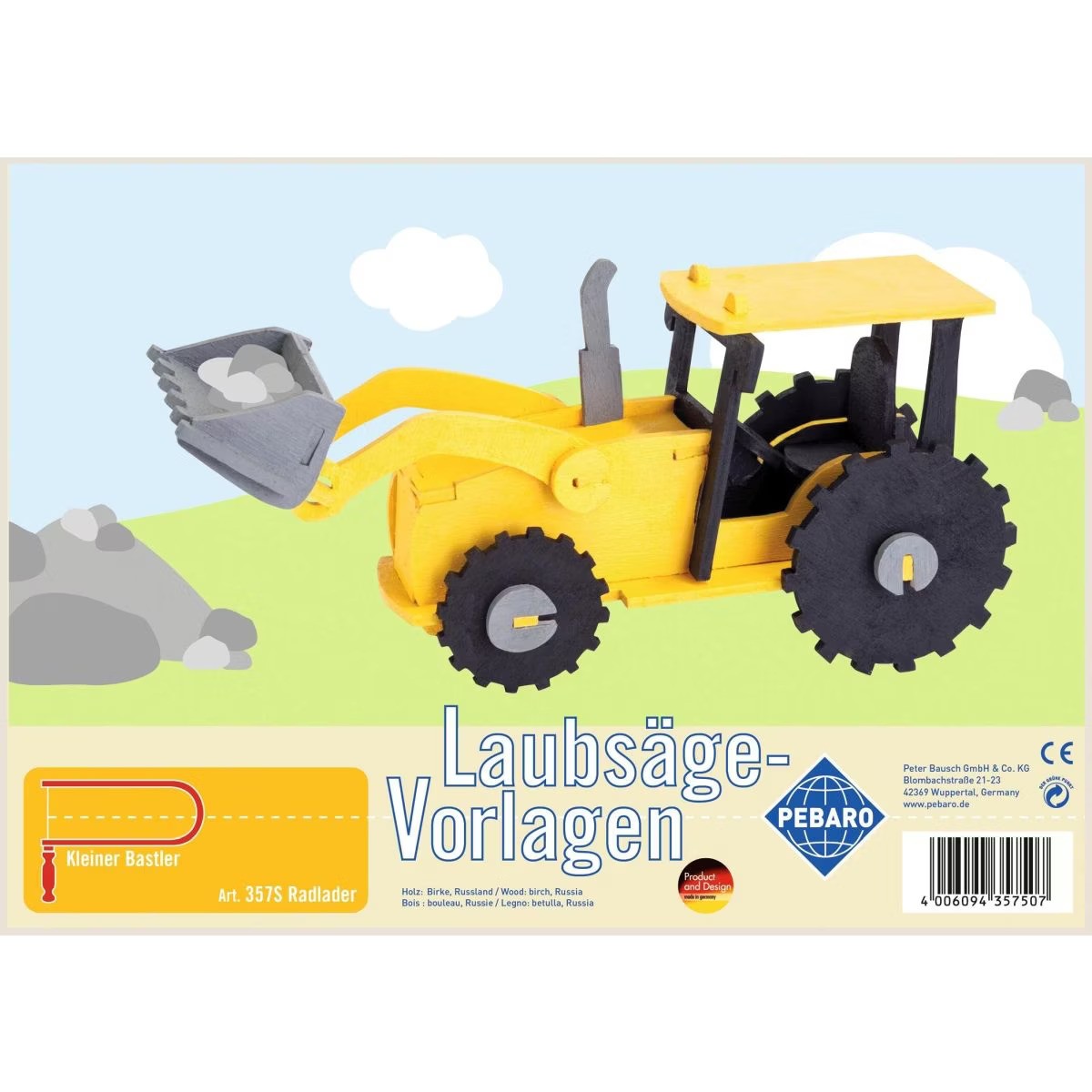 Pebaro Laubsägeplatte Bagger A4