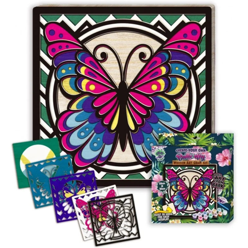 Splat Planet Wood Art Set Vlinder 27 x 26 x 3,5 cm