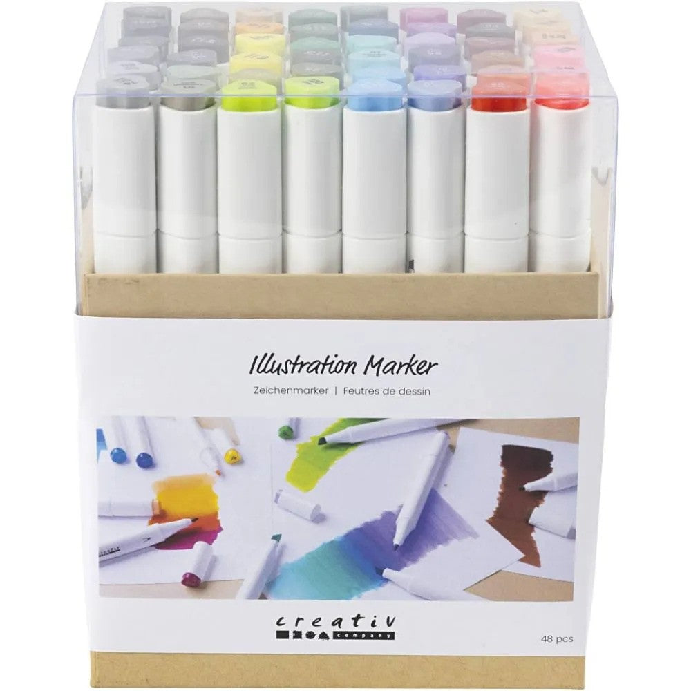 CC Alcoholmarker Standaardkleuren, 48 Stuk