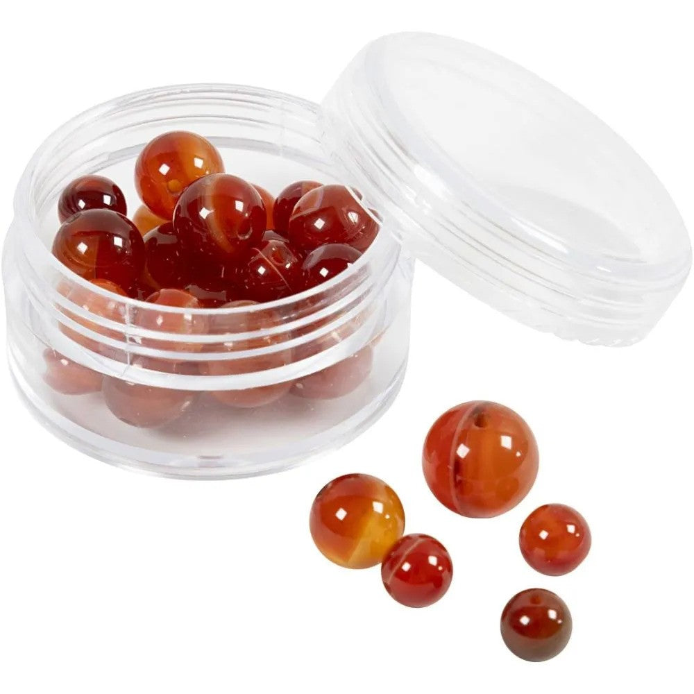 CC Beads Agate Burnt Orange 28 Pieces