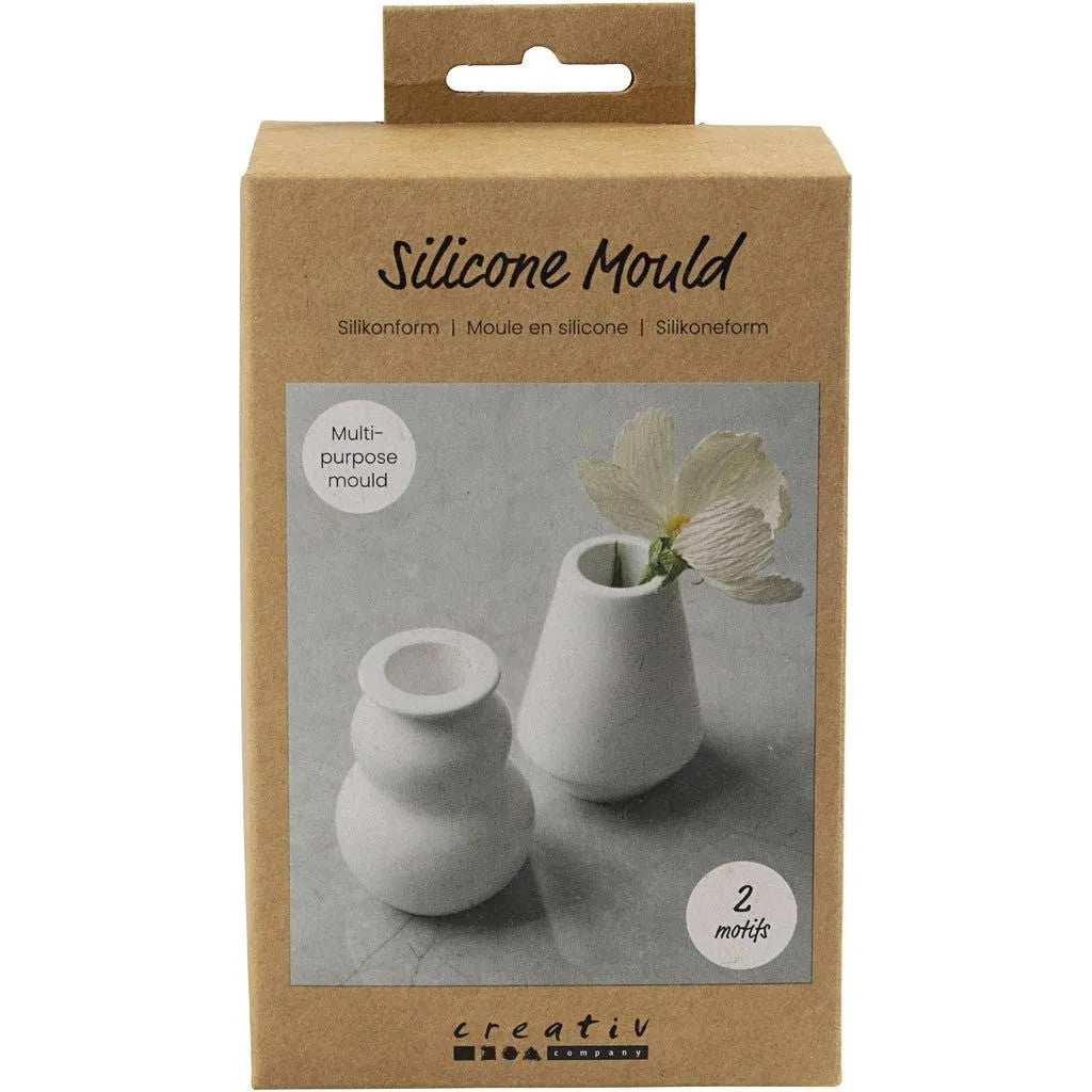 CC Silikonformen Vase und Kerzenhalter H: 7,5 cm T 5,5 cm Matt Transparent 2 Stück