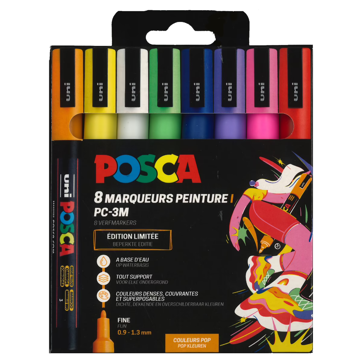 Uni Posca Marker PC3M 8er Set Pop Farben