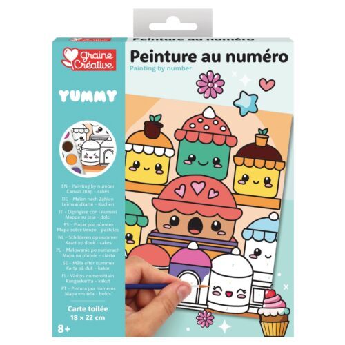GC Malen nach Zahlen Set Kawaii Kuchen 18,5 x 22 cm