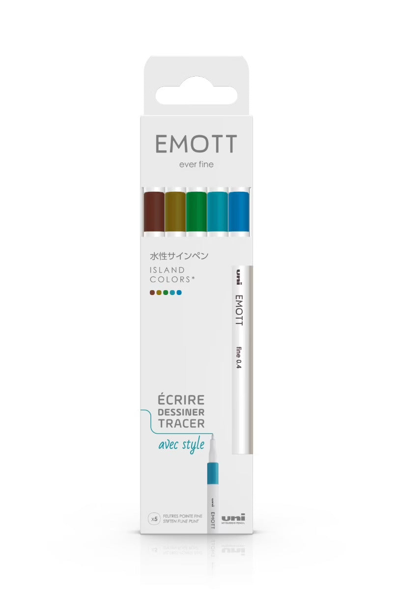 Uni Emott Fineliner Set Island 5 Farben