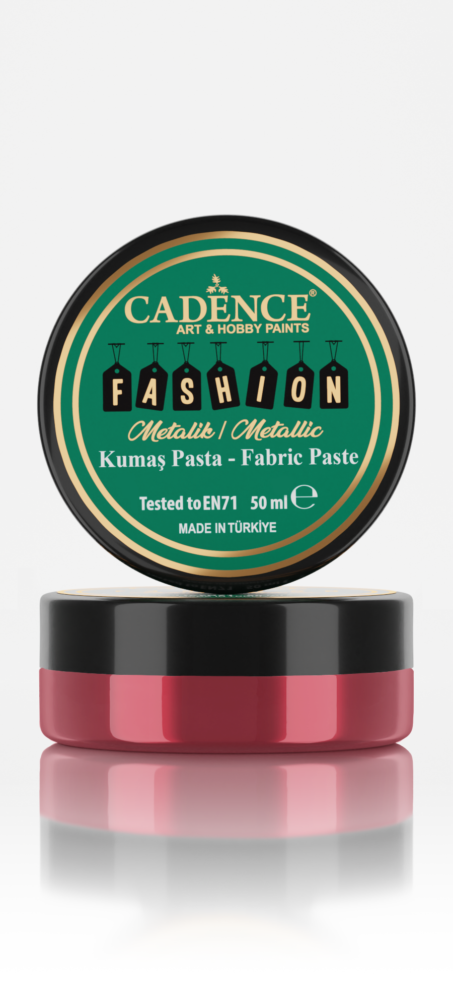Cadence Fashion Textiel Metallic Relief Pasta 50 ml Rood