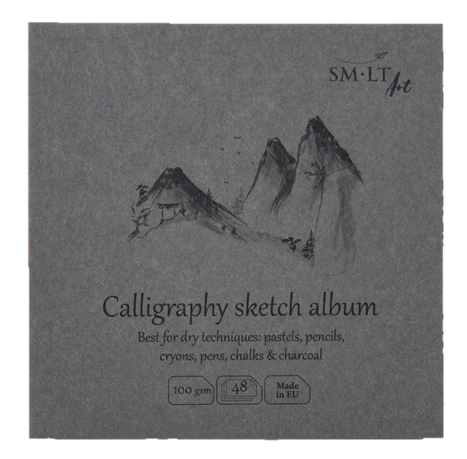 SMLT Schetsboek Vierkant Kalligrafie 14 cm 100gr 48 vel