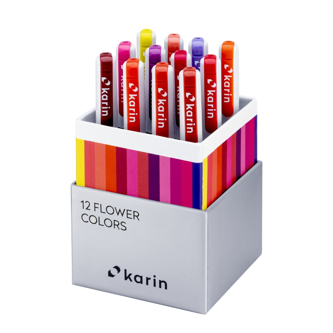 Karin Realbrush PRO Aquarelmarkers Set 12 kleuren Flower
