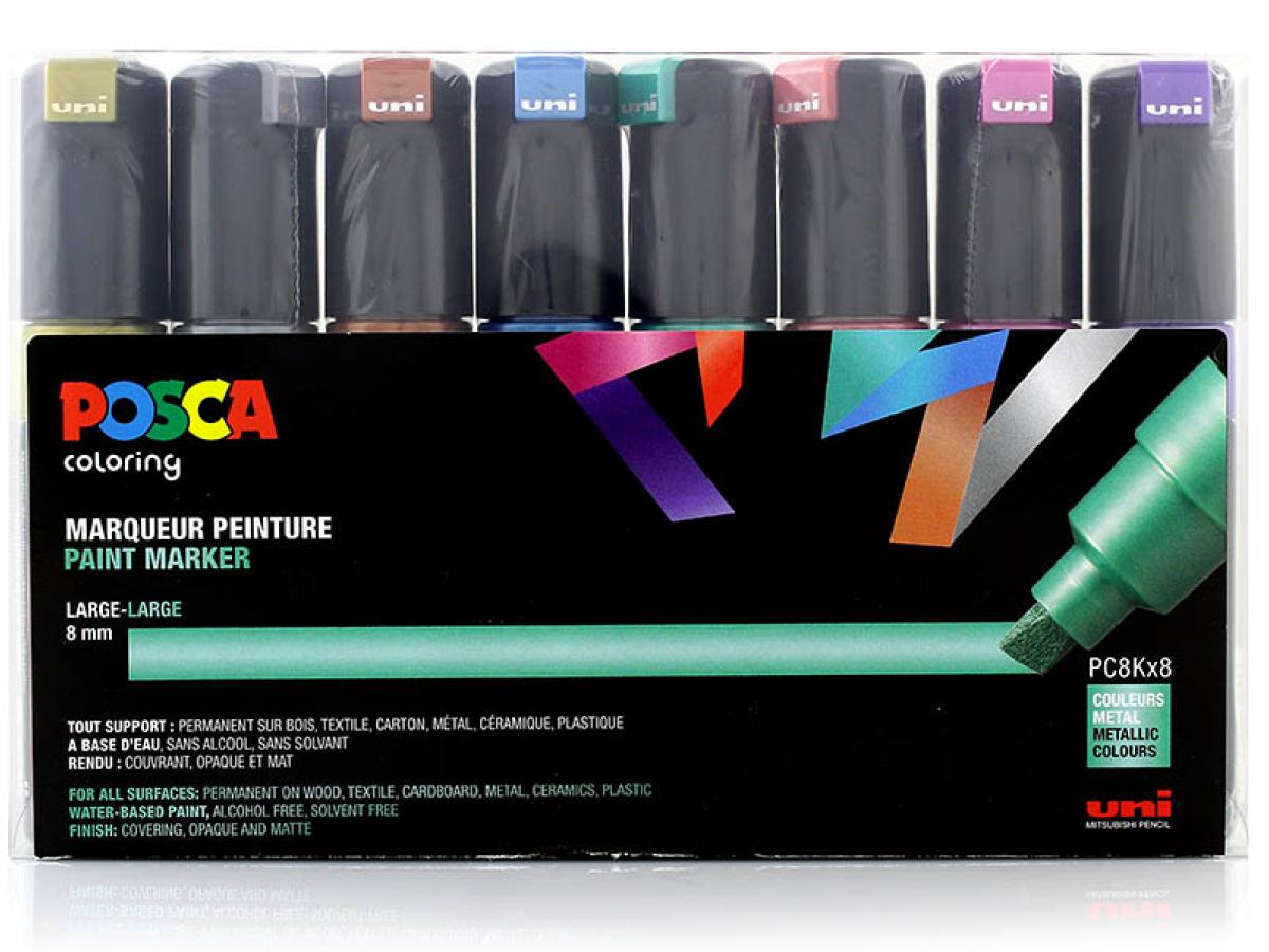 Uni Posca PC8K Set Metallic 8 stuks