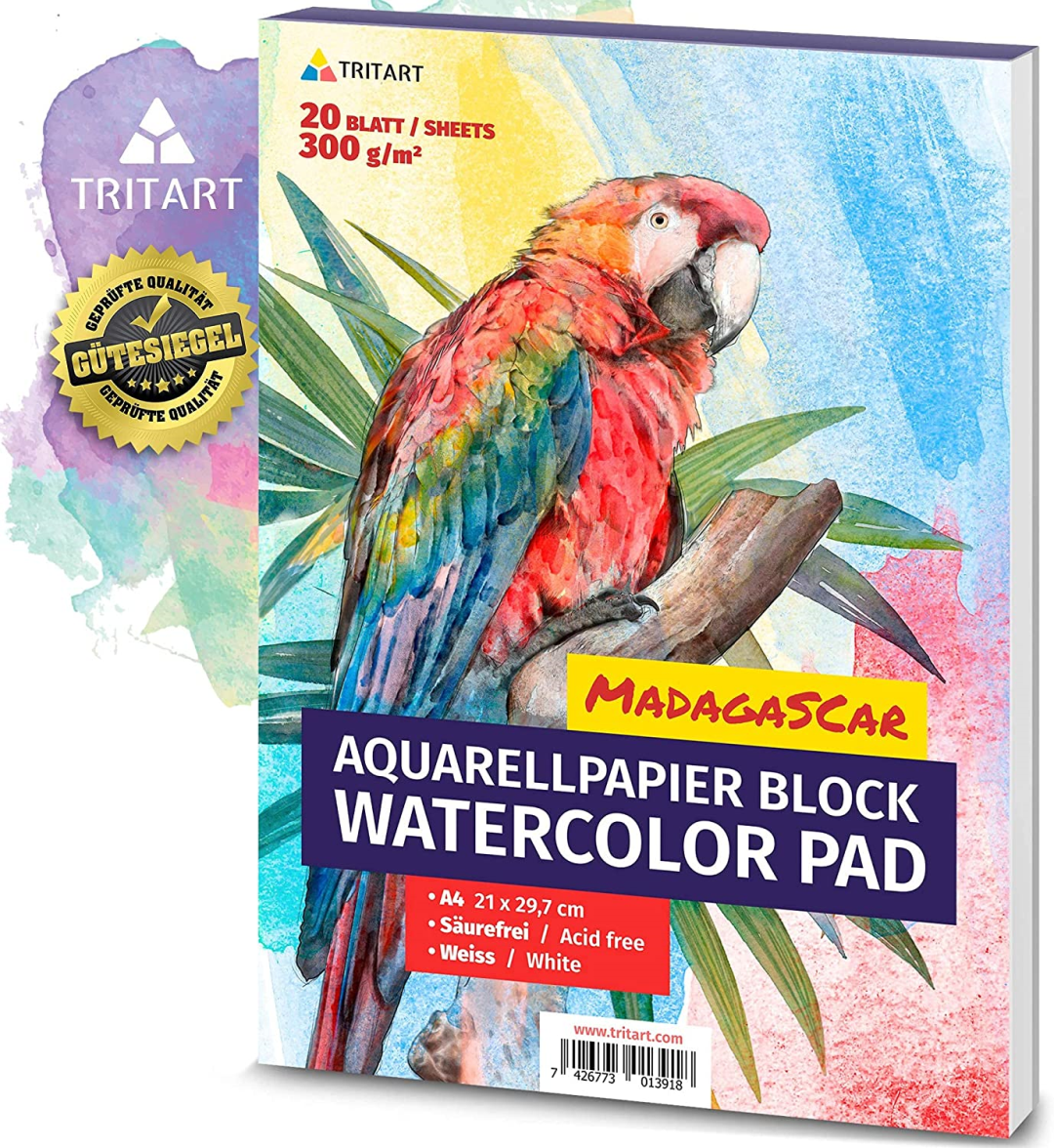 Tritart Aquarel Papierblok A4 300 gr 30 vel