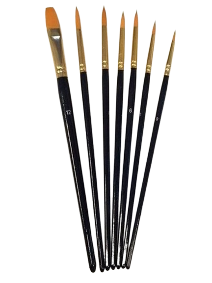 Hobby & Crafting Fun Hobby Pinselset 6 Rund - 1 Flach