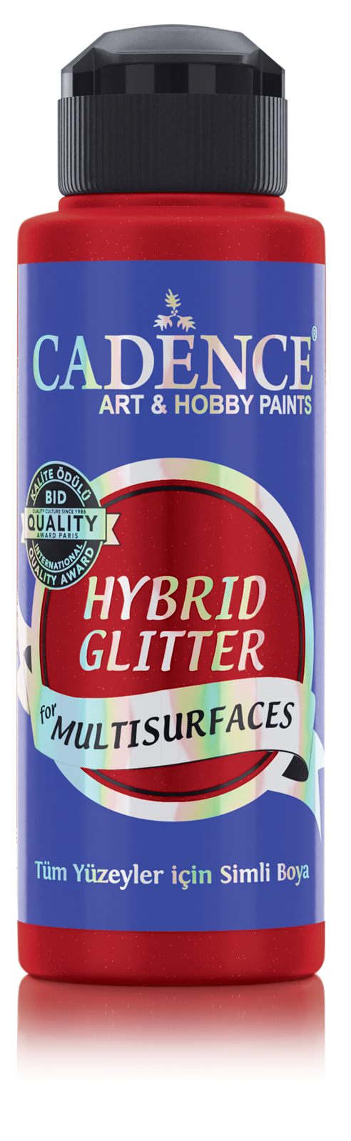 Cadence Hybrid Acrylic Paint Glitter 120 ml Crimson Red