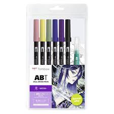 Tombow ABT Dual Brush Pen Set 6 St. Manga Mond