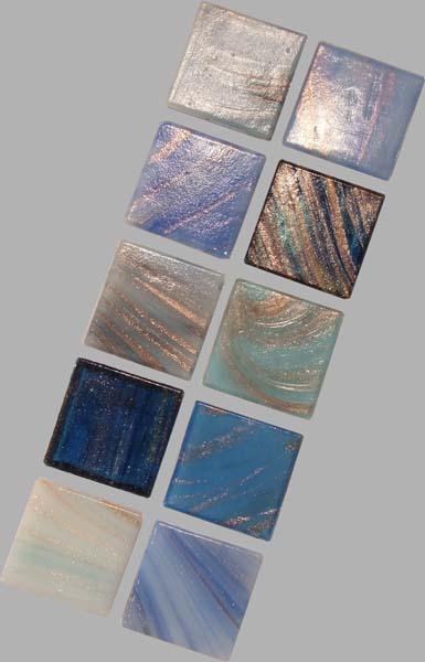 Mosaikstein Joy de Luxe 20x20 mm Blauwe mix 200 gr