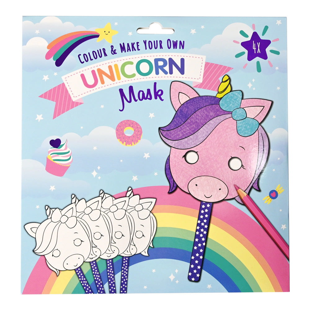 Win Cardboard Masks Unicorns 4 pieces