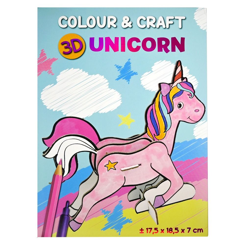 Give color and make your own Unicorn 17.5 x 18.5 x 7 cm