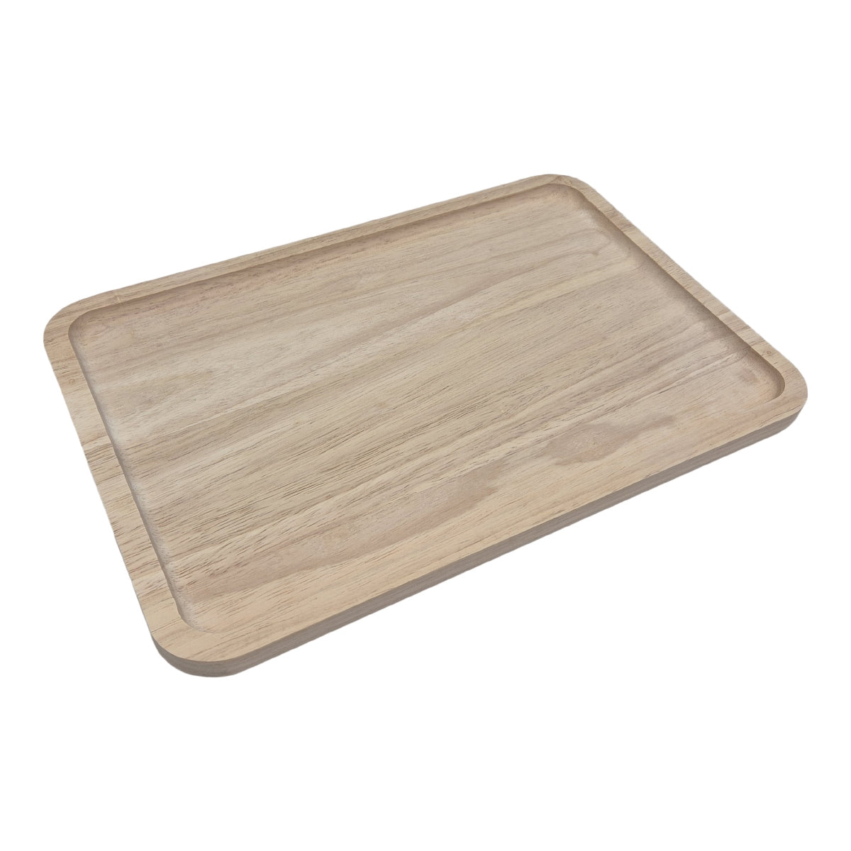 Tablett Rechteck Kautschukholz 30,8 x 20,4 x 2 cm.
