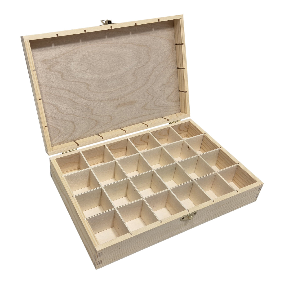 Pine Box With 24 Compartments 27.6 x 18.4 x 6.6 cm