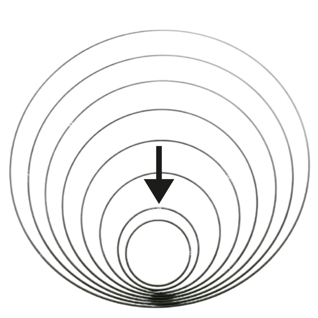 Metalen Ring Zwart d: 10 cm