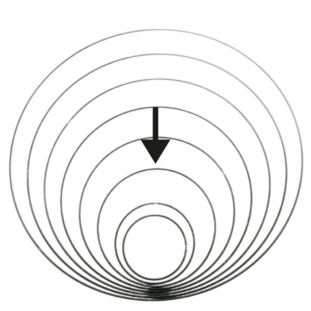 Metalen Ring Zwart d: 15cm