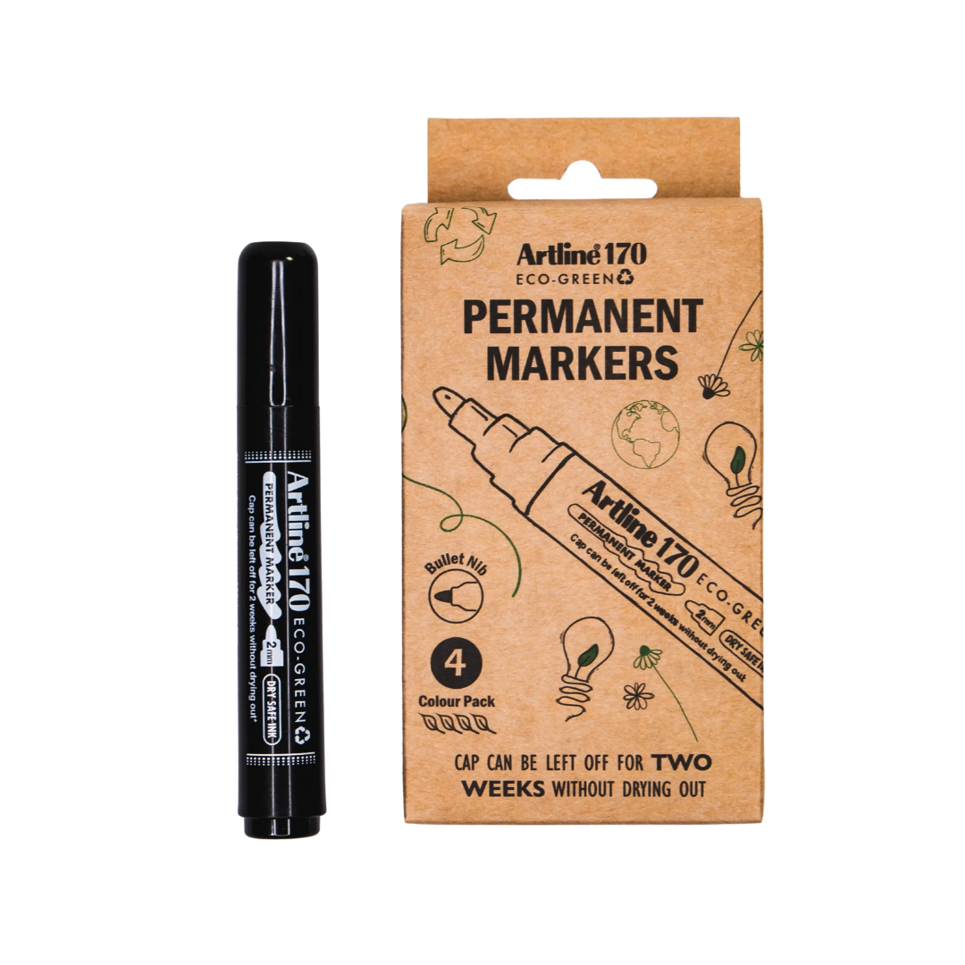 Artline Drysafe 170 Eco-Green Permanentmarker 2.0mm 4 Farben