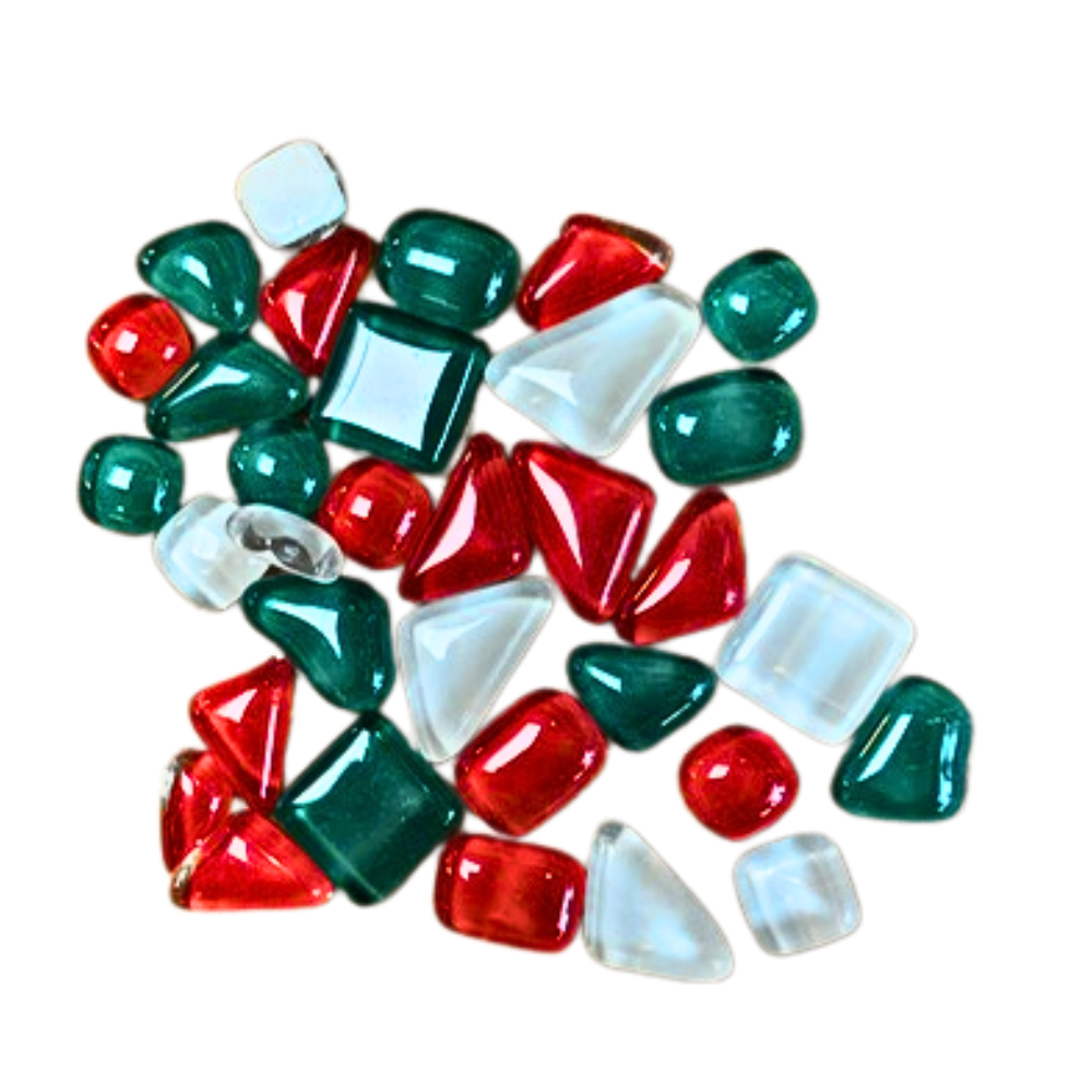 Weiches Glas polygonal klar Weihnachts-Mix 100 gr