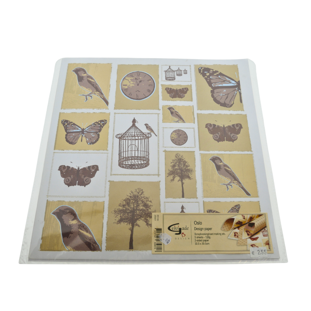 Vivi Gade Scrapbooking Papier Doppelseitig Oslo 30,5 x 30,5 5 Stück