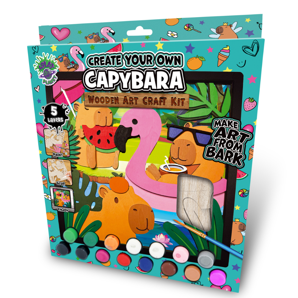 Splat Planet Wood Art Set Capybara 27 x 26 x 3.5 cm