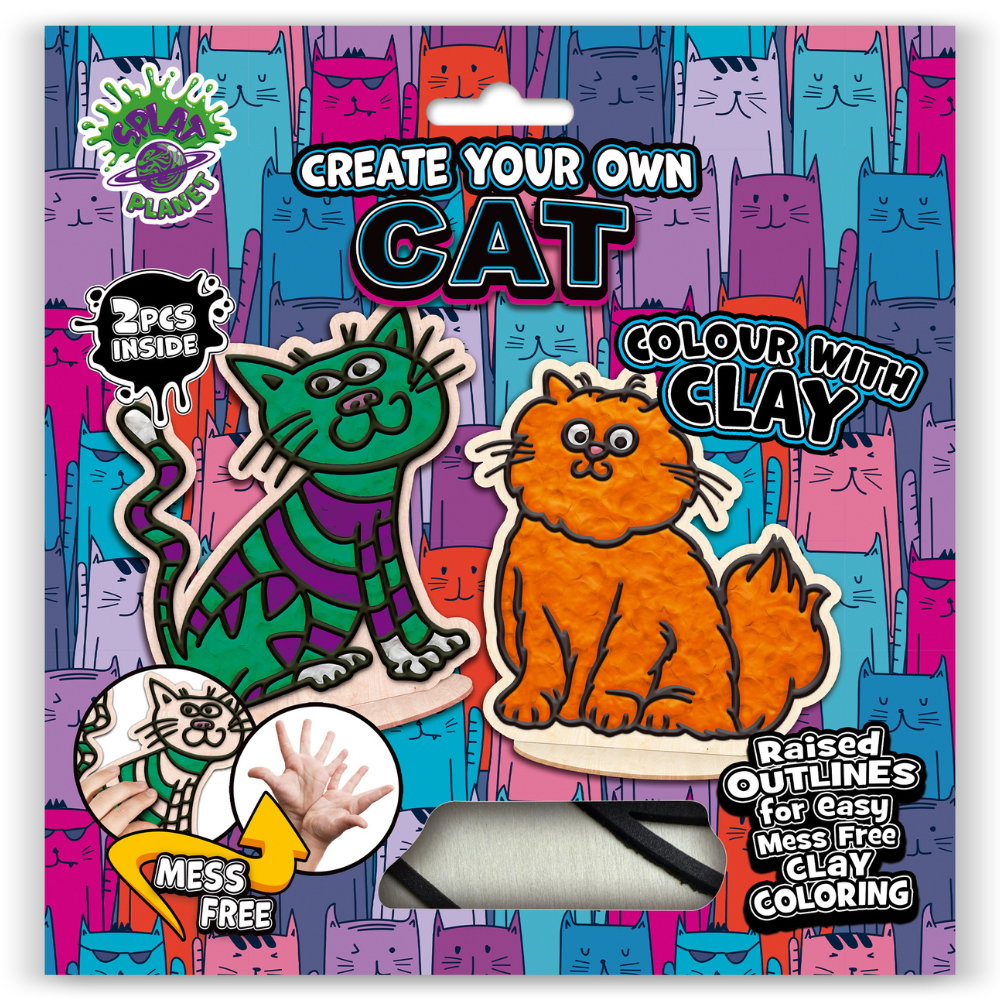 Splat Planet Clay Colouring Set Katten 24 x 23,7 x 2,7 cm