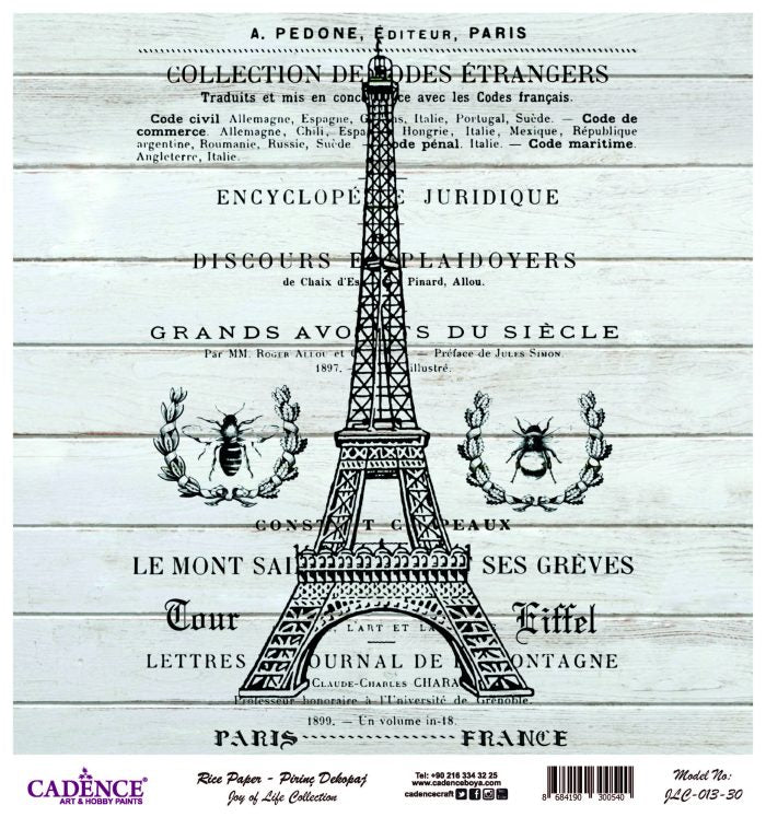 Cadence Rijst Decoupagepapier Joy of Life 013 30x32 cm Tour Eiffel