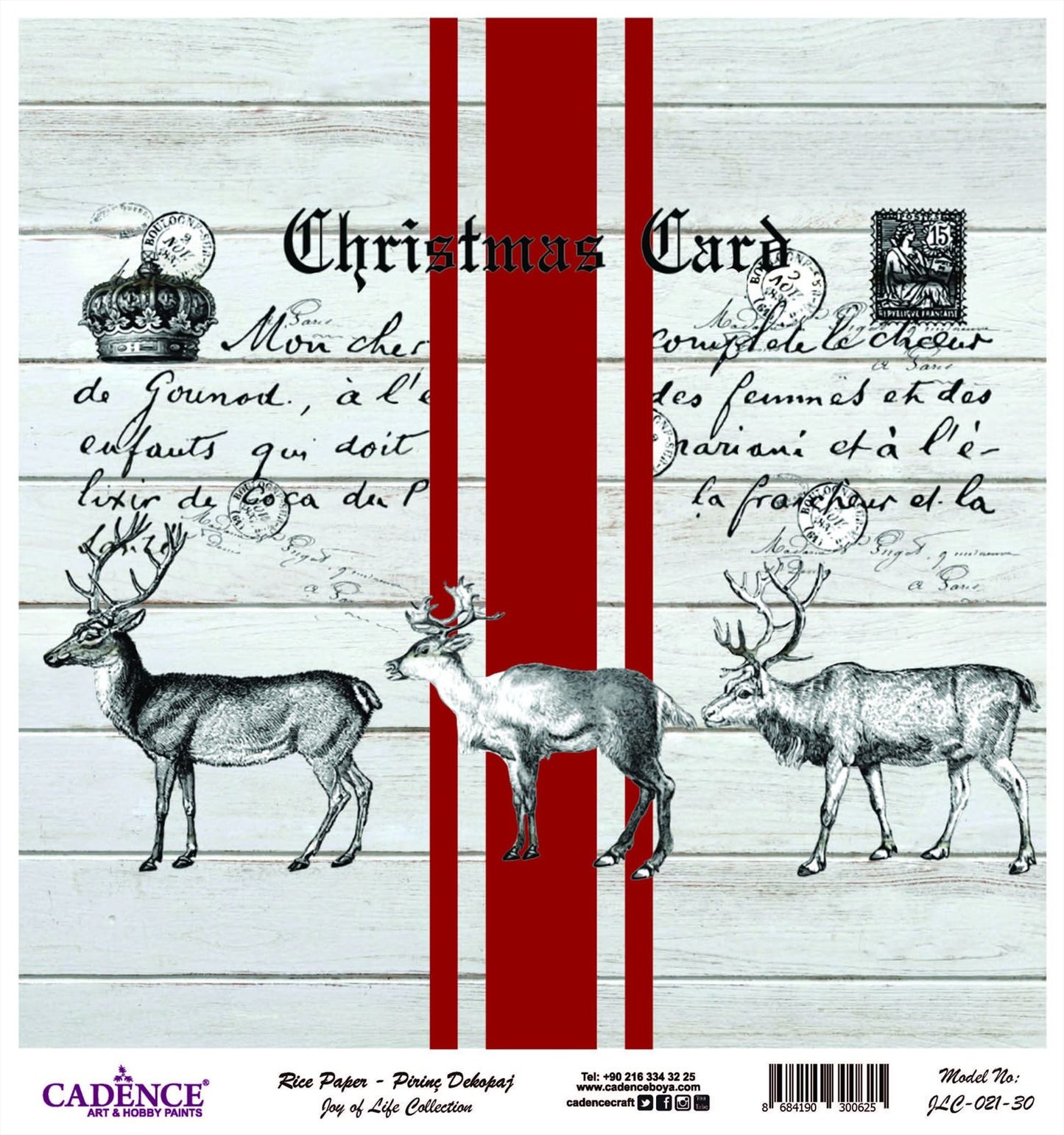 Cadence Rijst Decoupagepapier Joy of Life 021 30x32 cm Christmas Card