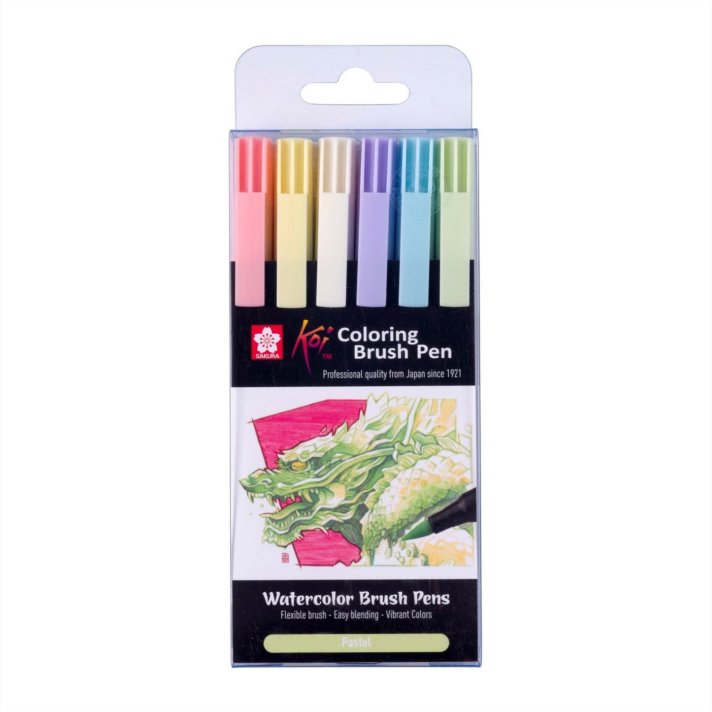 Koi Colouring Brush Pen Set Pastell 6 Stück