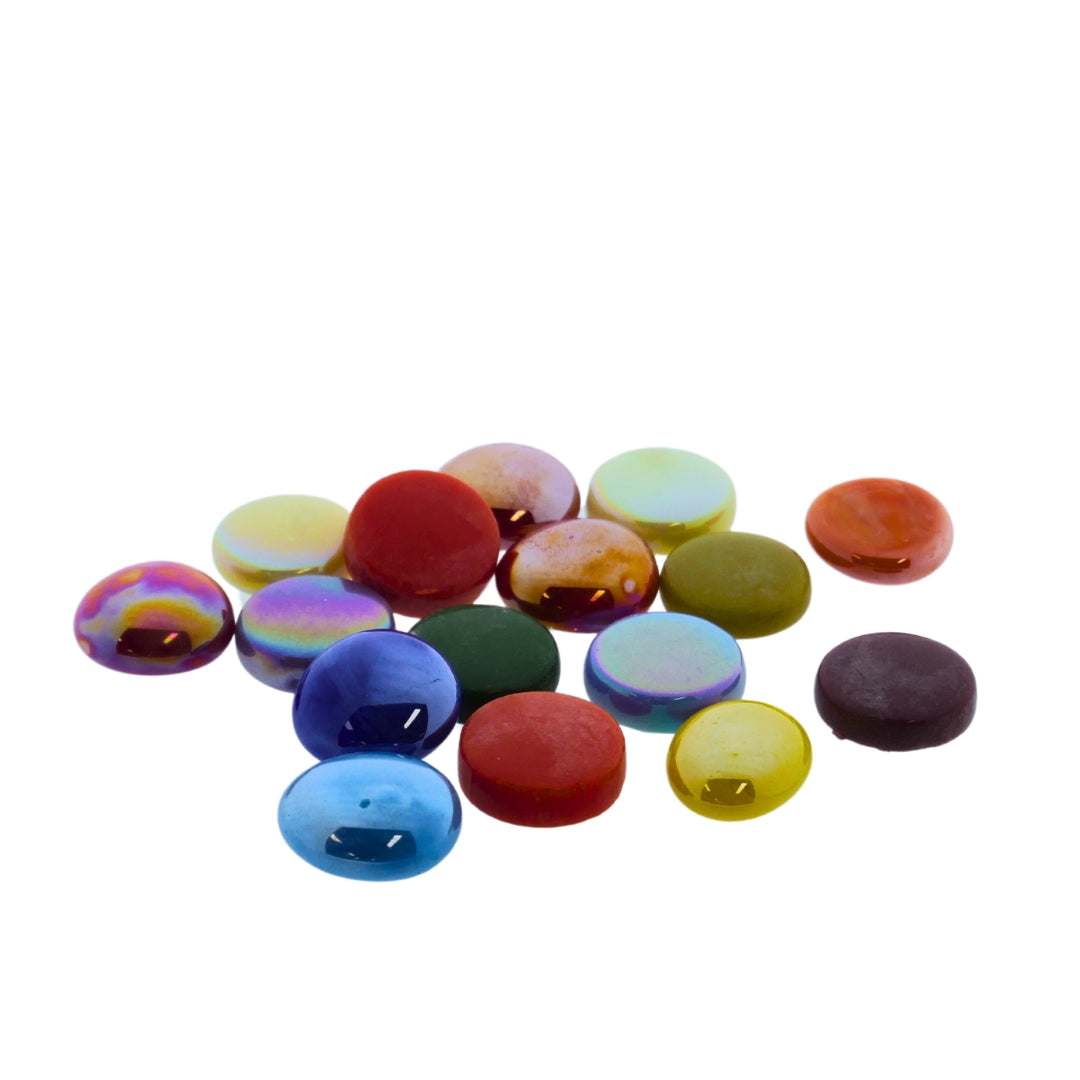 Glas Mozaïek 150 gr Rond Multi 2x0,7 cm