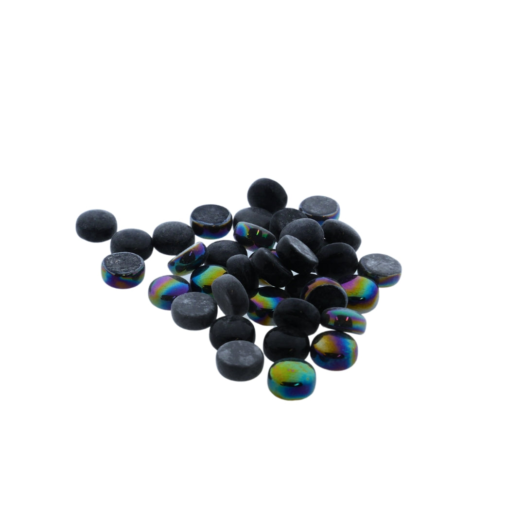 Glass Mosaic 150 gr Round Black 1.2x0.6 cm