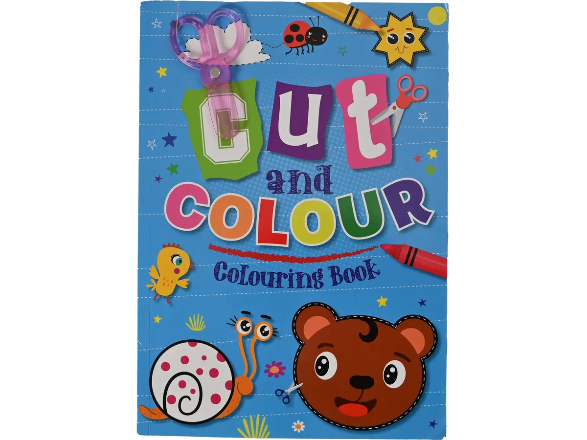 Win Cut & Colour Colouring Book with Scissors 24 sheets 30 x 21 x 1.5 cm